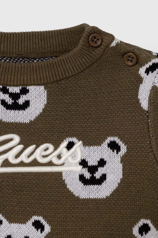 

Хлопковый детский свитер Guess, зеленый