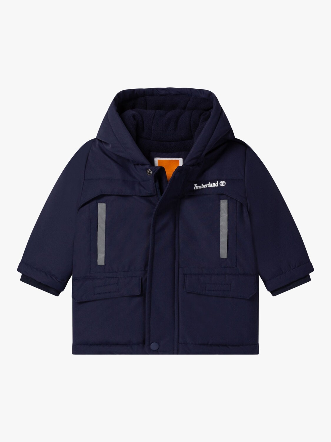 

Парка с капюшоном и логотипом на флисовой подкладке Timberland Baby, темно-синий