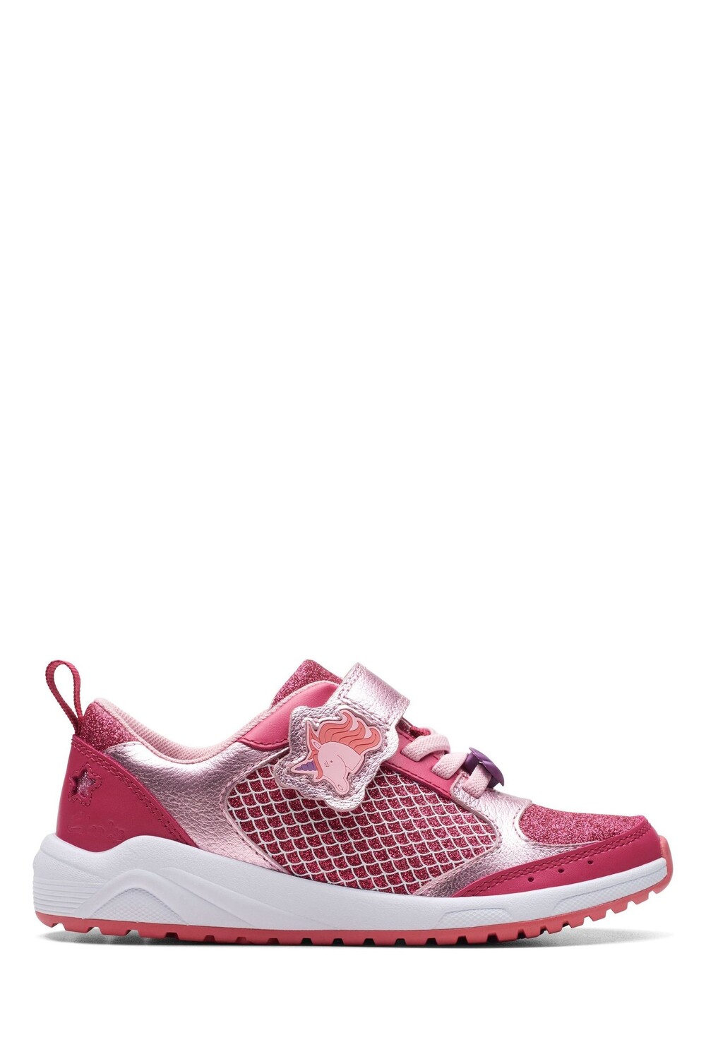 

Детские спортивные туфли F Fit Aquatic Brill с блестками Clarks, розовый