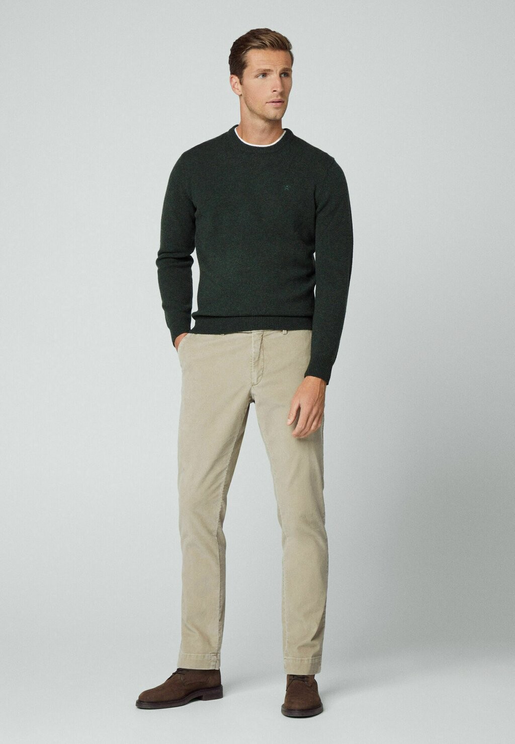 

Вязаный свитер CREW Hackett London, цвет dark green