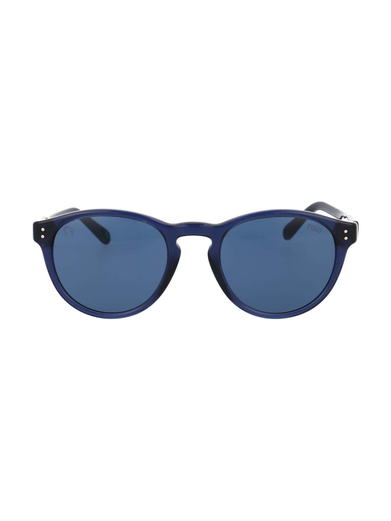 Мужские солнцезащитные очки Polo Ralph Lauren СИНИЕ 0PH4172595580, синий очки солнцезащитные ralph anderl panto chrome blue