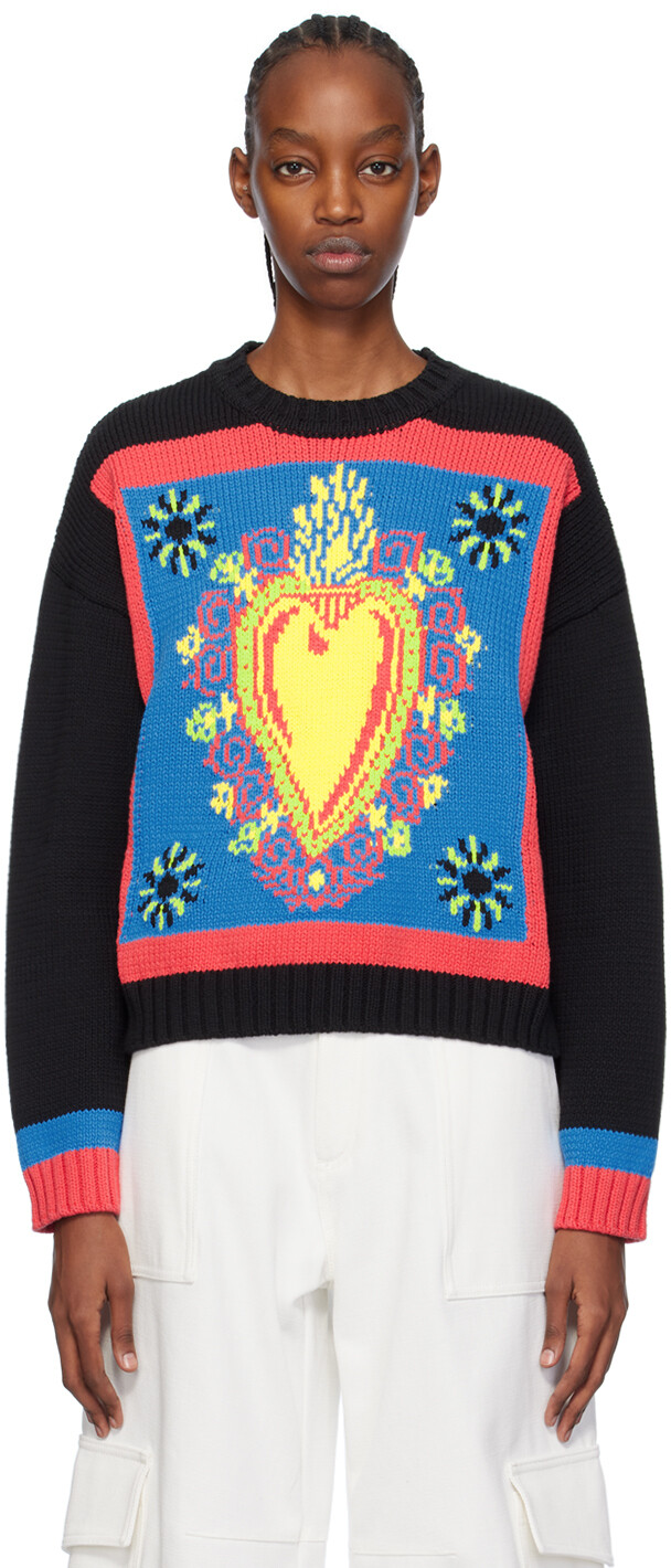 

Черный свитер интарсии Moschino, цвет Black