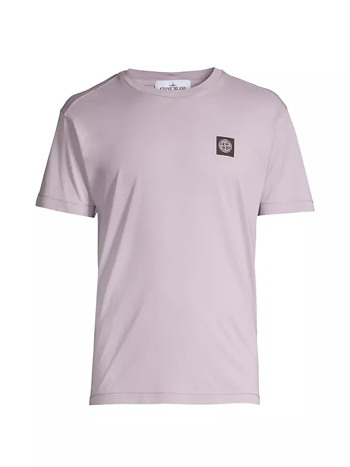 

Хлопковая футболка с логотипом Stone Island, лаванда