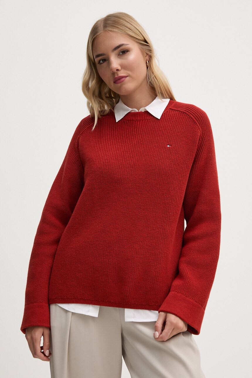 

Хлопковый свитер Tommy Hilfiger, гранатовый