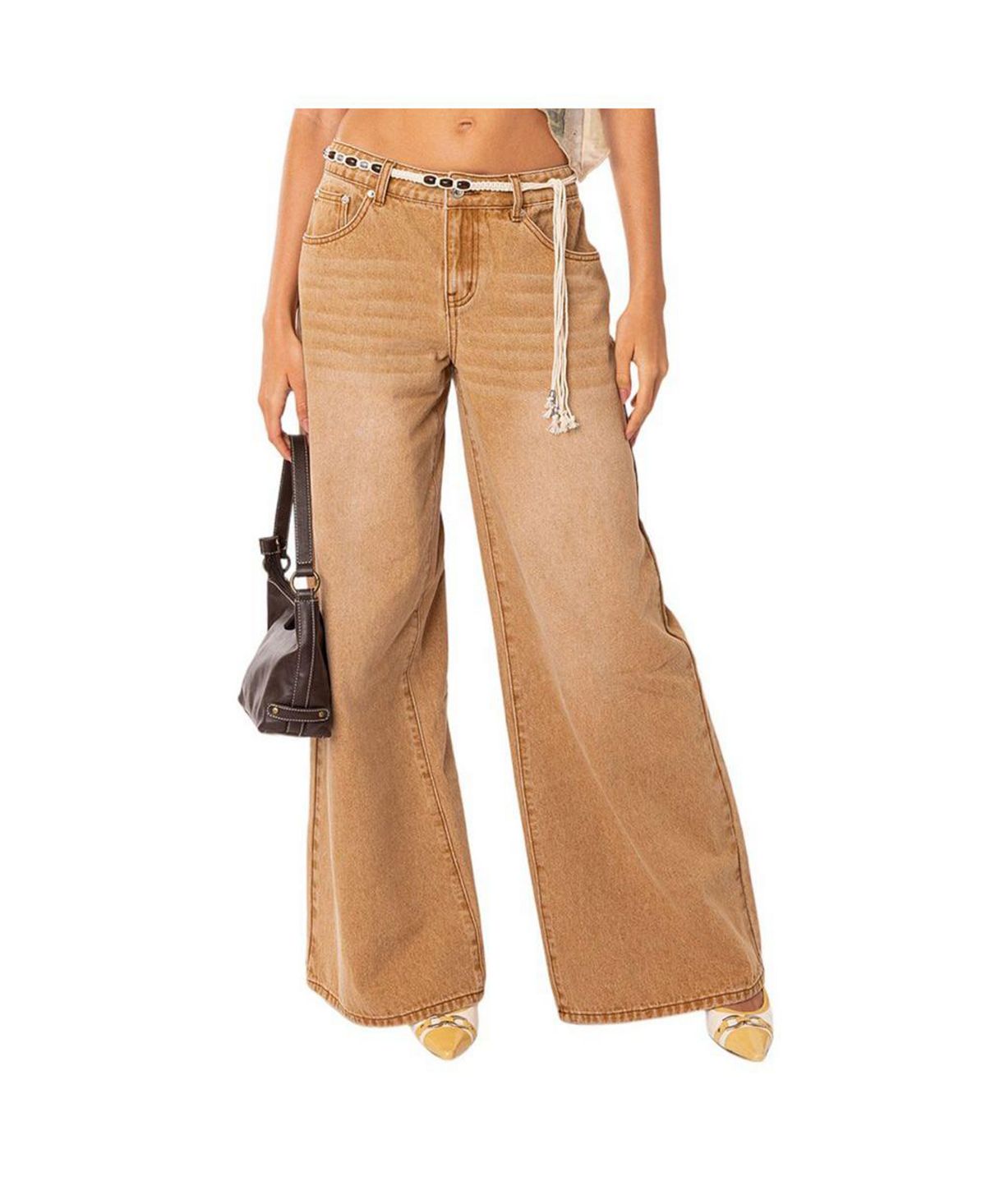 Женские потертые джинсы с напуском Tallulah с низкой посадкой Edikted