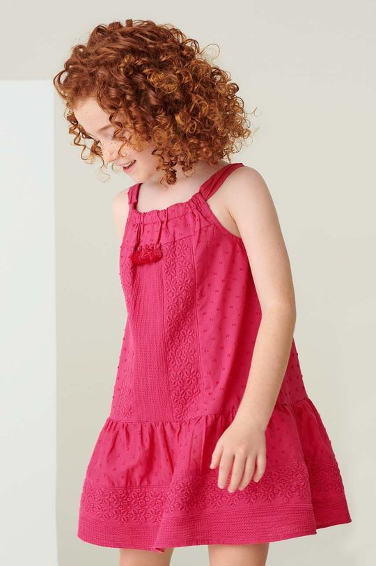 Детское хлопковое платье Mayoral, бордовый mayoral детское хлопковое платье розовый