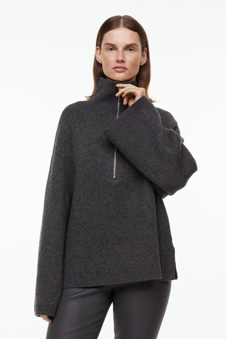 

Свитер из смесовой шерсти на молнии H&M