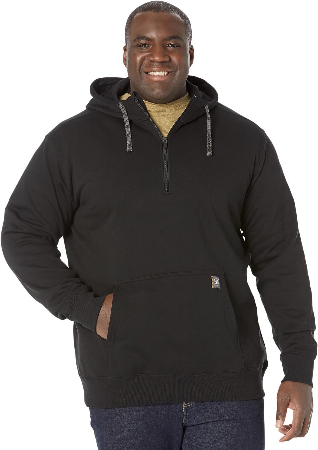 

Толстовка Big & Tall Rebar Workman на молнии 1/2 Ariat, цвет Black (Core)