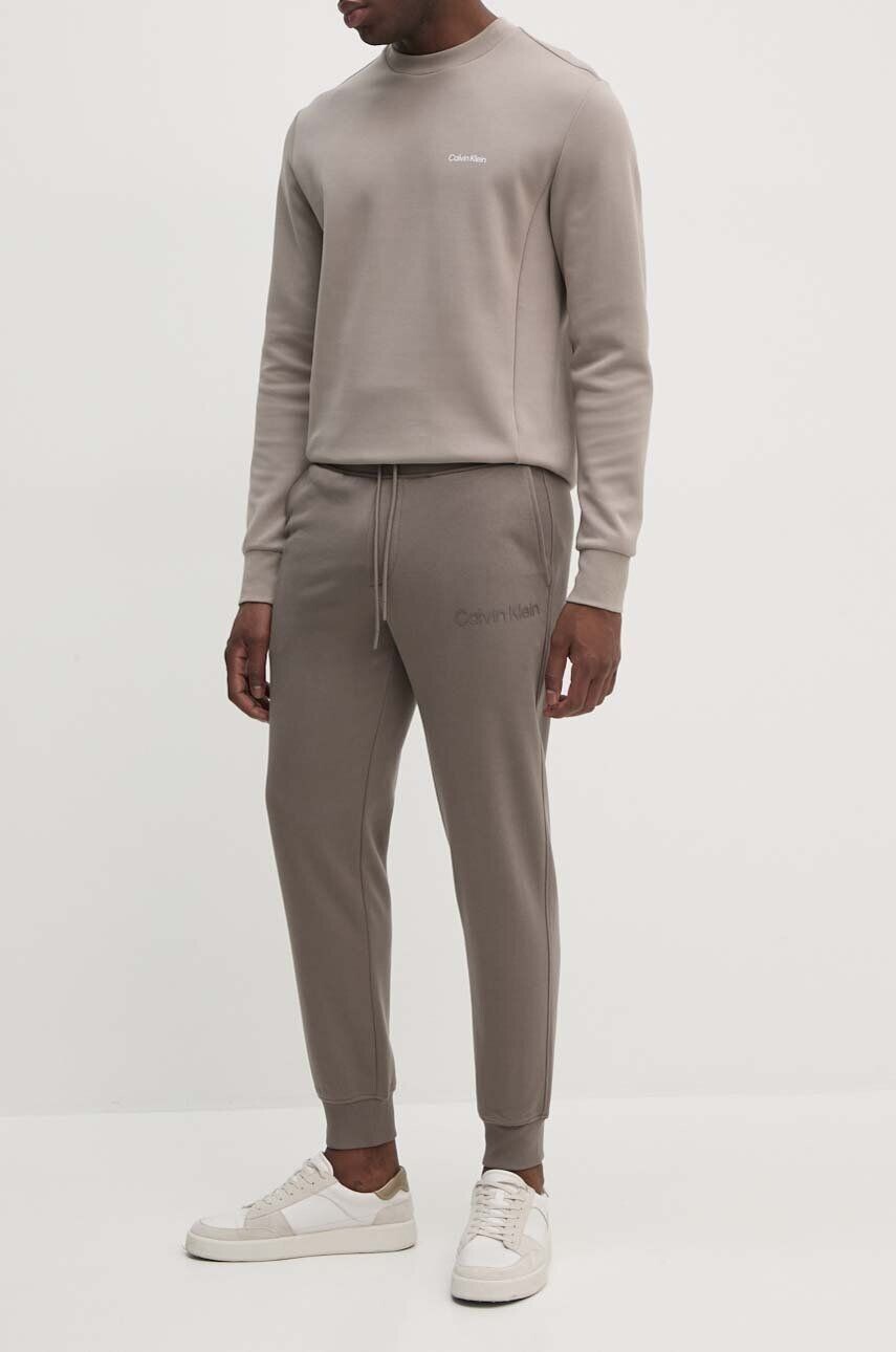 

Хлопковые спортивные брюки Calvin Klein Jeans, бежевый