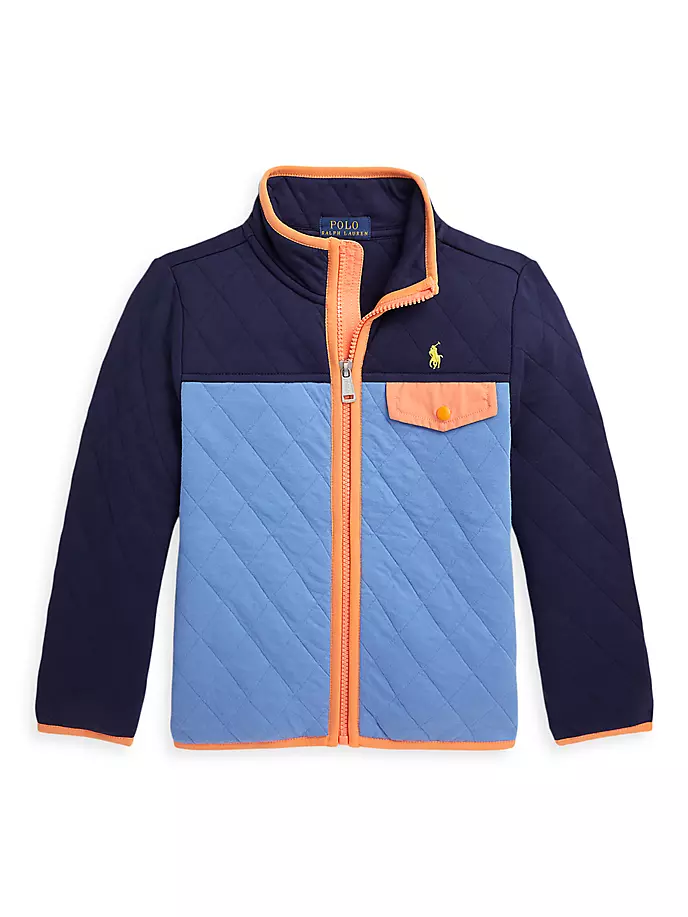 2021 summer new polo shirt men Стеганая флисовая куртка для маленьких мальчиков и мальчиков Polo Ralph Lauren, синий