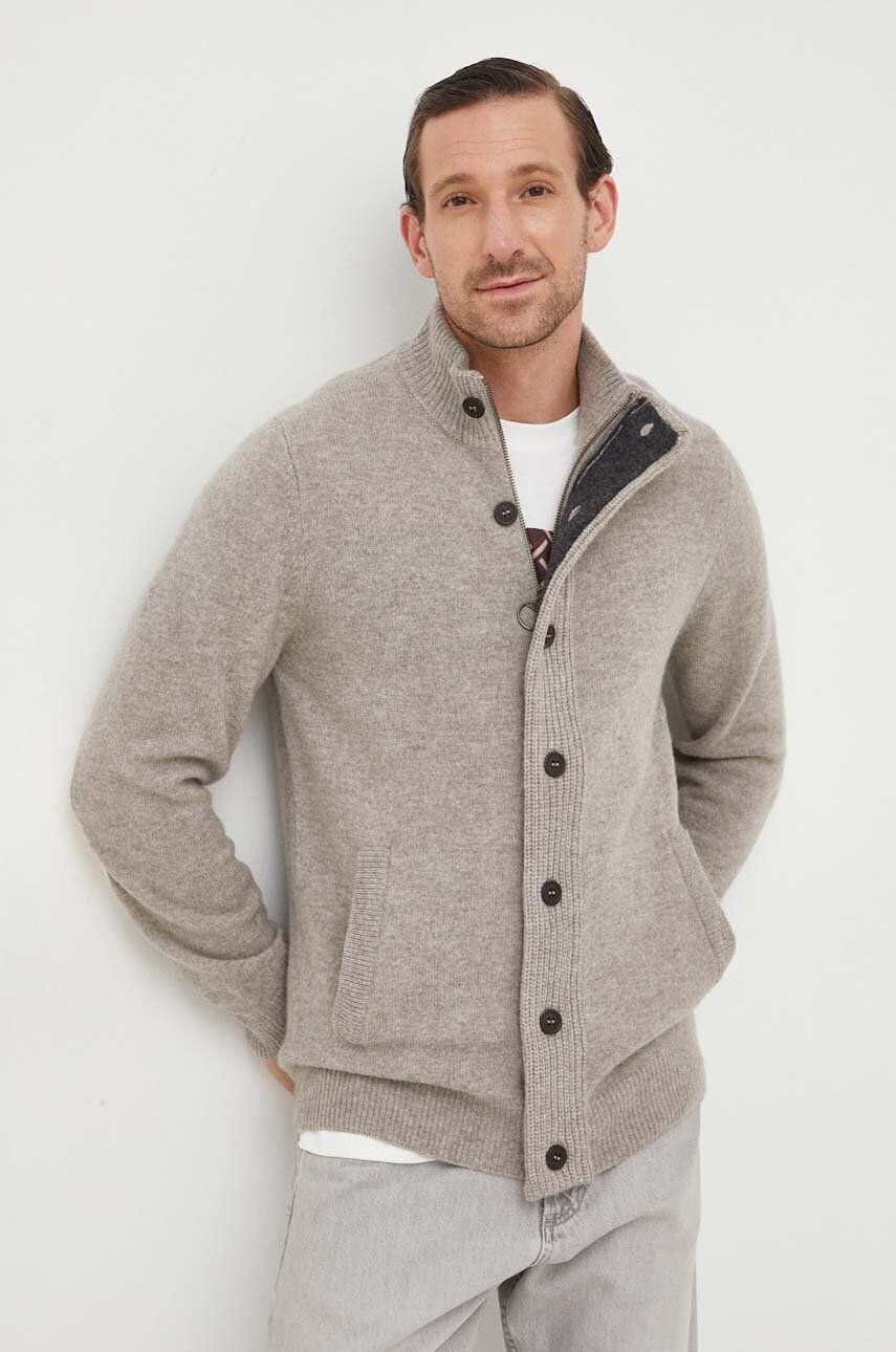 

Кардиган Barbour из шерсти, серый