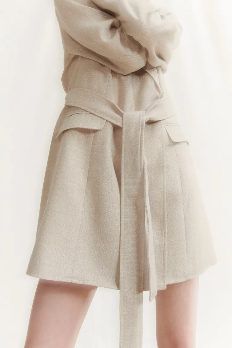 

Платье-блейзер с поясом H&M, бежевый