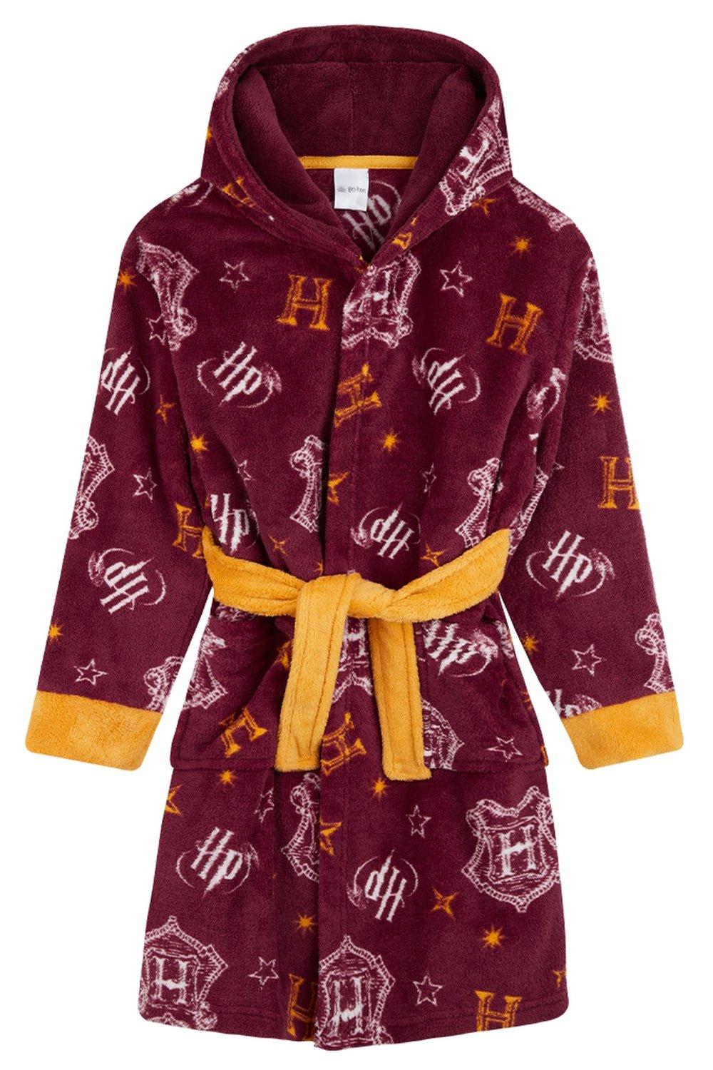Пышный халат с капюшоном Harry Potter, красный сумка шоппер гарри поттер герб гриффиндора белая текстиль 40х34