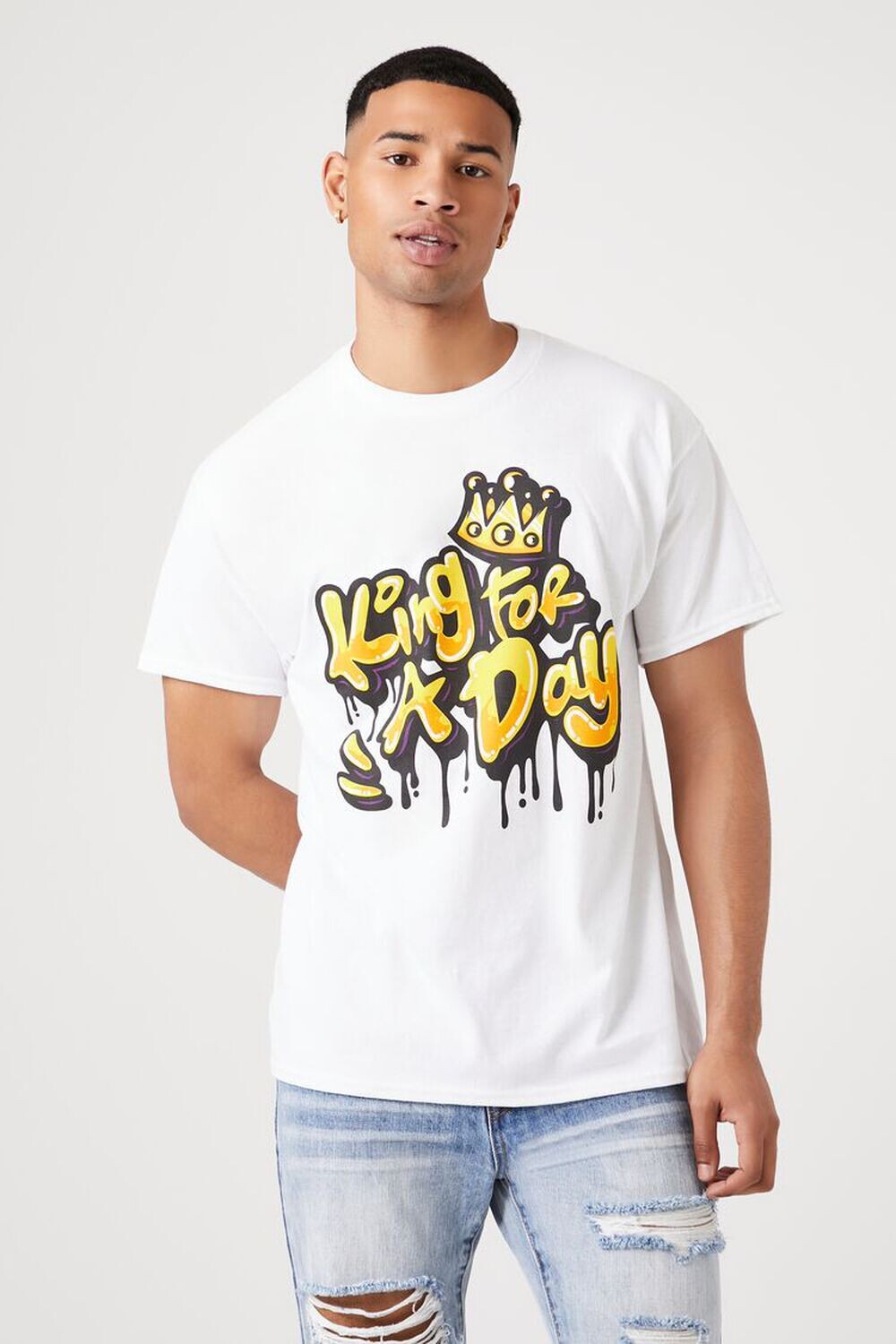 

Футболка King For A Day с графическим рисунком Forever 21, белый