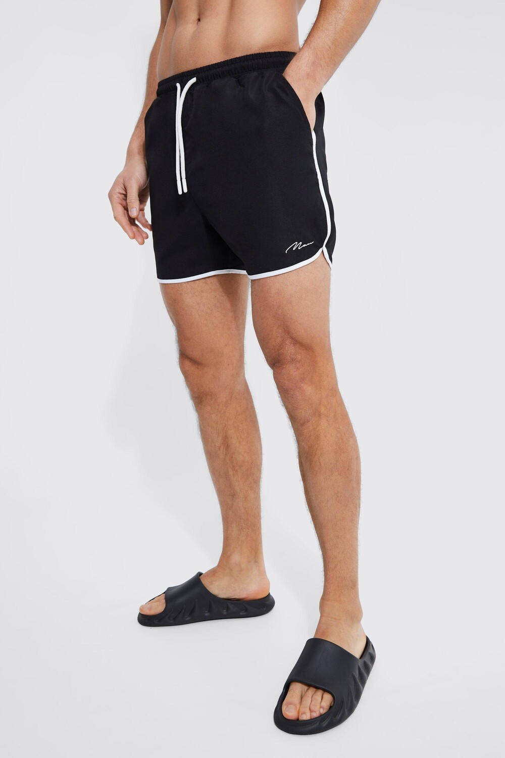 

Шорты для плавания tall man signature runner Boohoo, черный