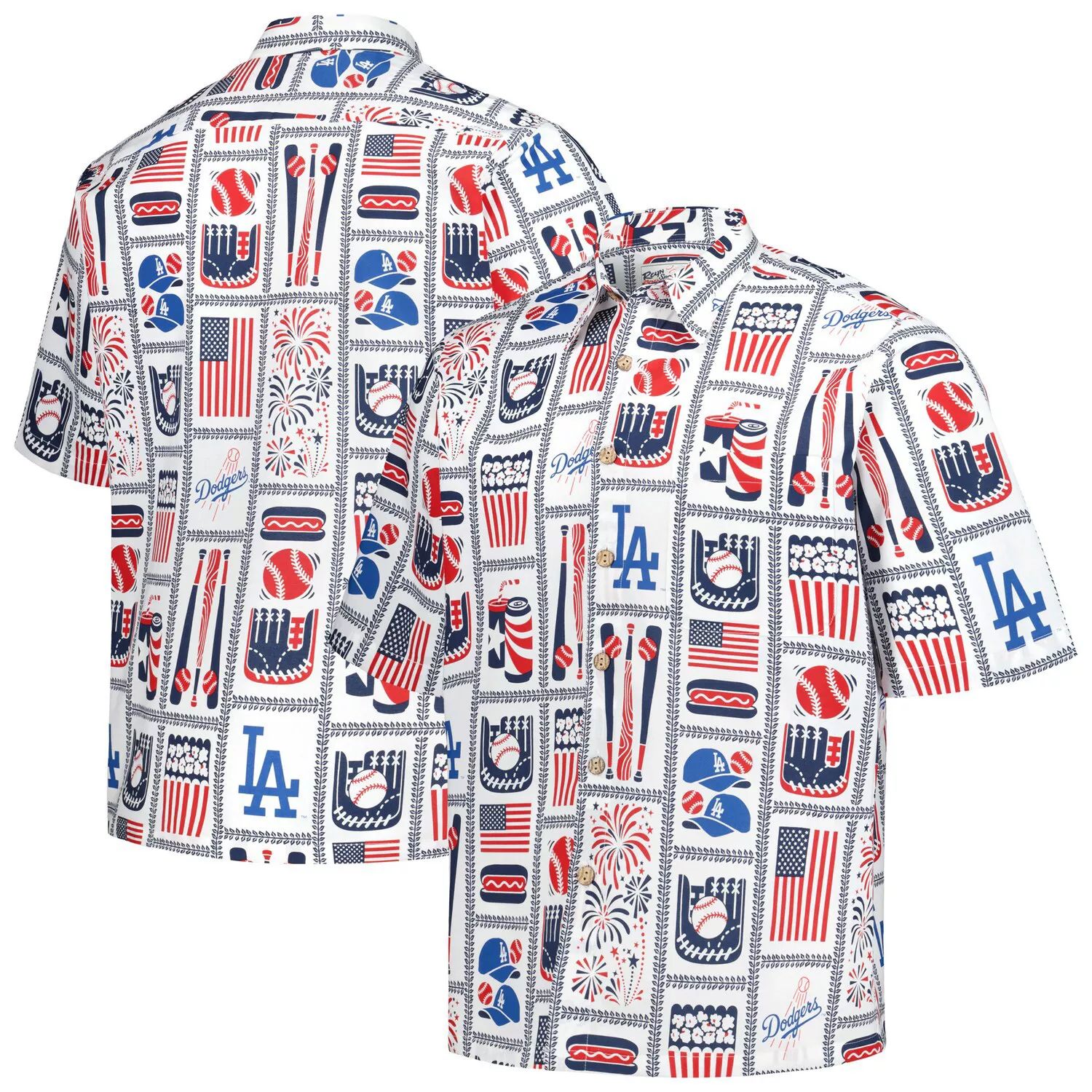 Мужская белая рубашка на пуговицах Reyn Spooner Los Angeles Dodgers Americana