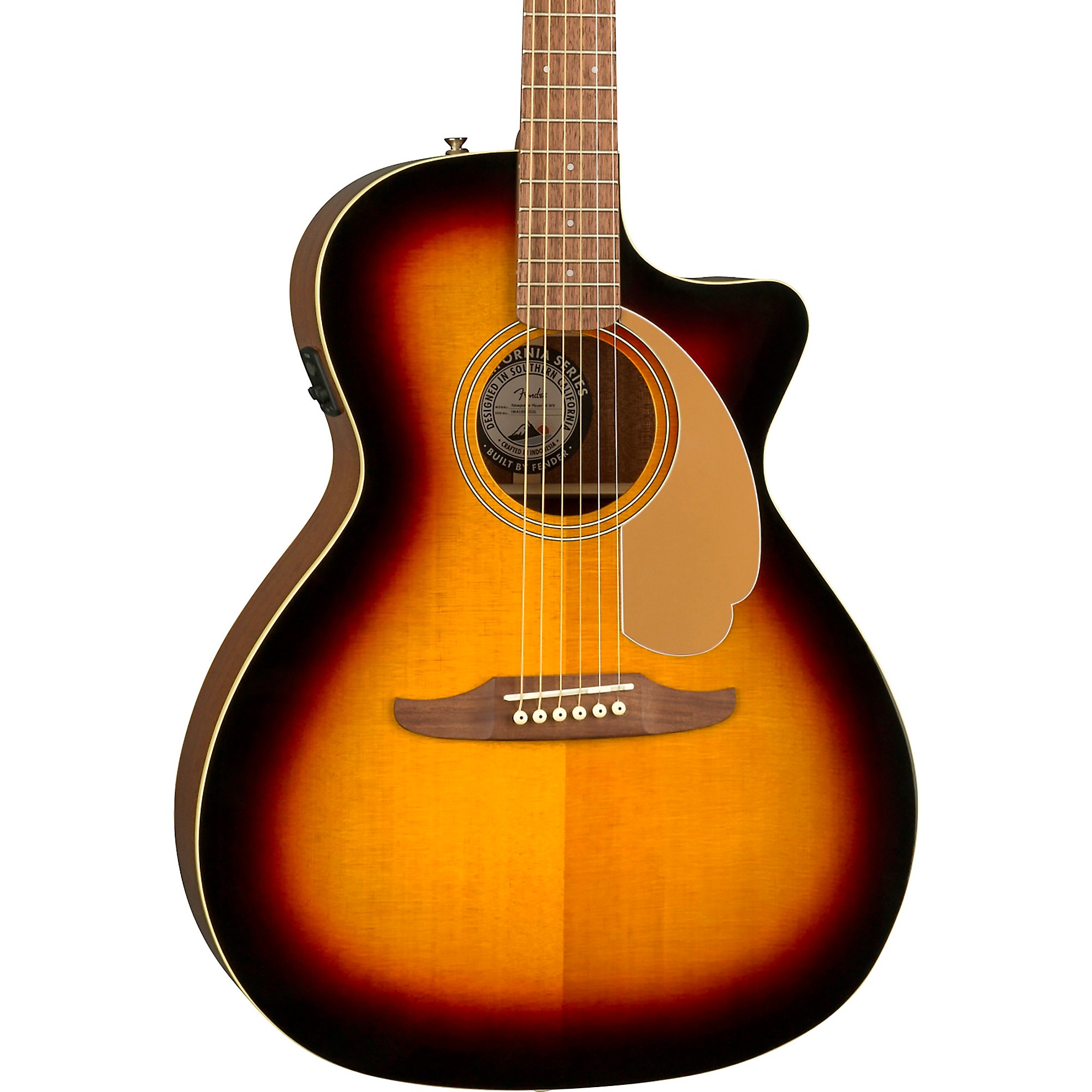 Акустически-электрическая гитара Fender California Newporter Player Sunburst электроакустическая гитара fender newporter player all mahogany