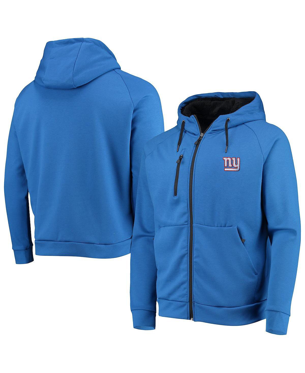 Мужская худи реглан с молнией во всю длину Royal New York Giants Shag Tri-Blend Dunbrooke