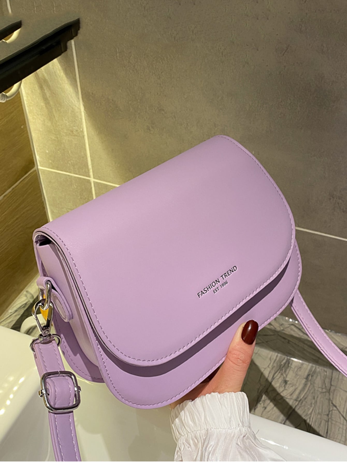 Водонепроницаемая Легкая деловая повседневная мини-седельная сумка с клапаном с буквами для девочек-подростков, фиолетовый