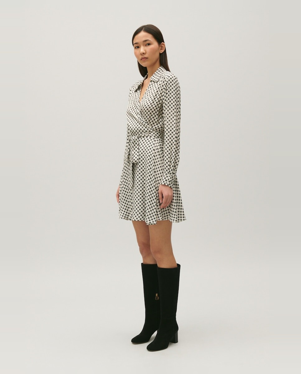 

Короткое платье с запахом и принтом Claudie Pierlot, белый