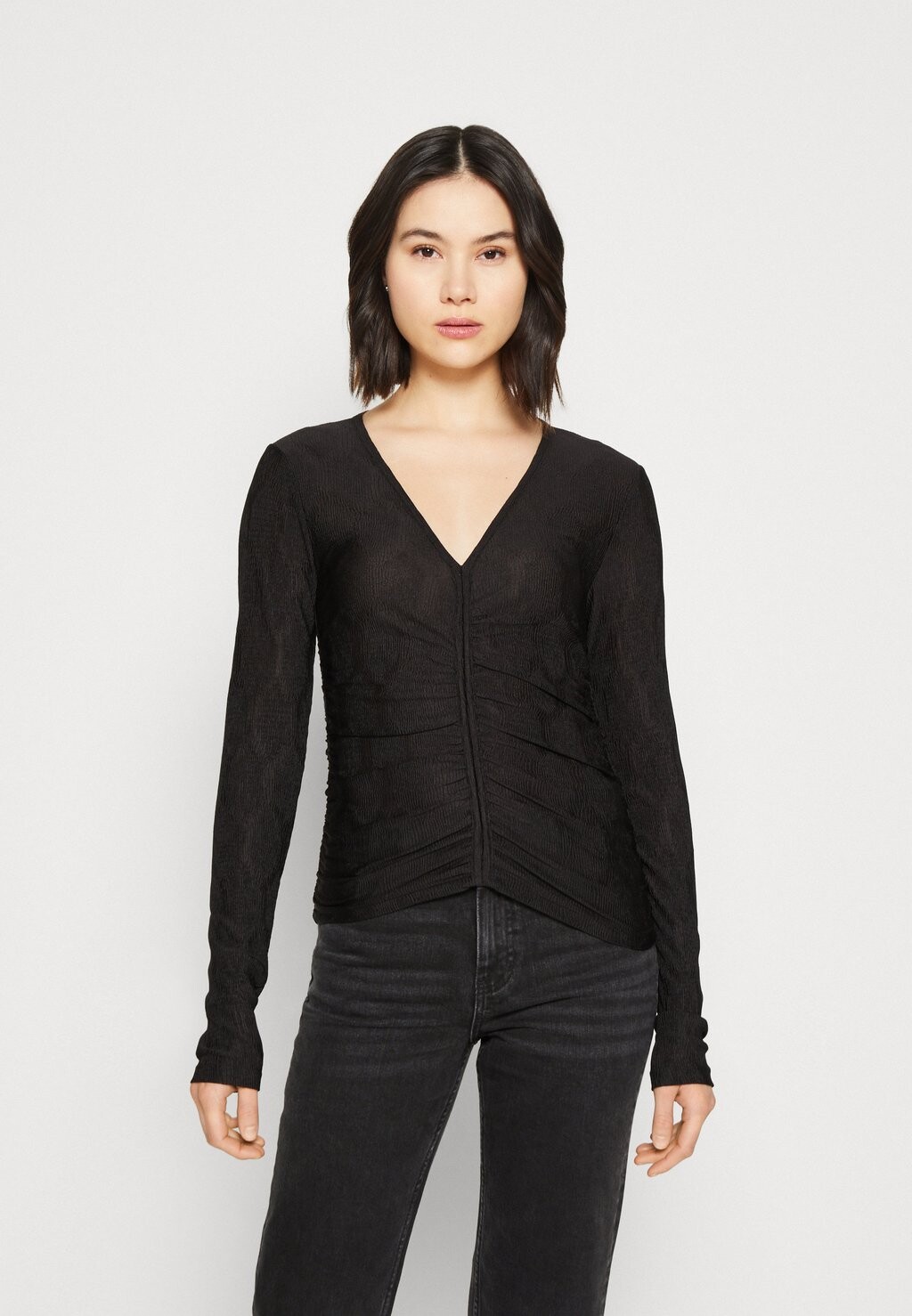

Топ с длинными рукавами Gina Tricot, черный