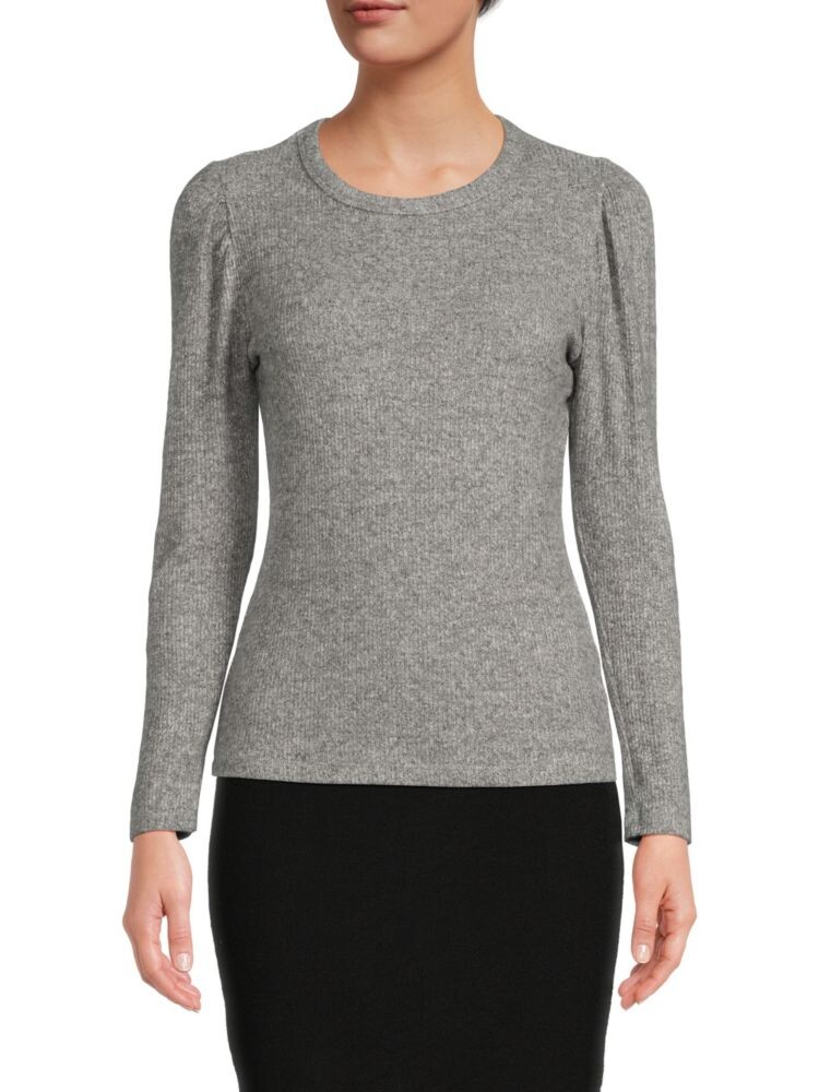 

Трикотажный топ в рубчик с начесом Renee C., цвет Heather Grey