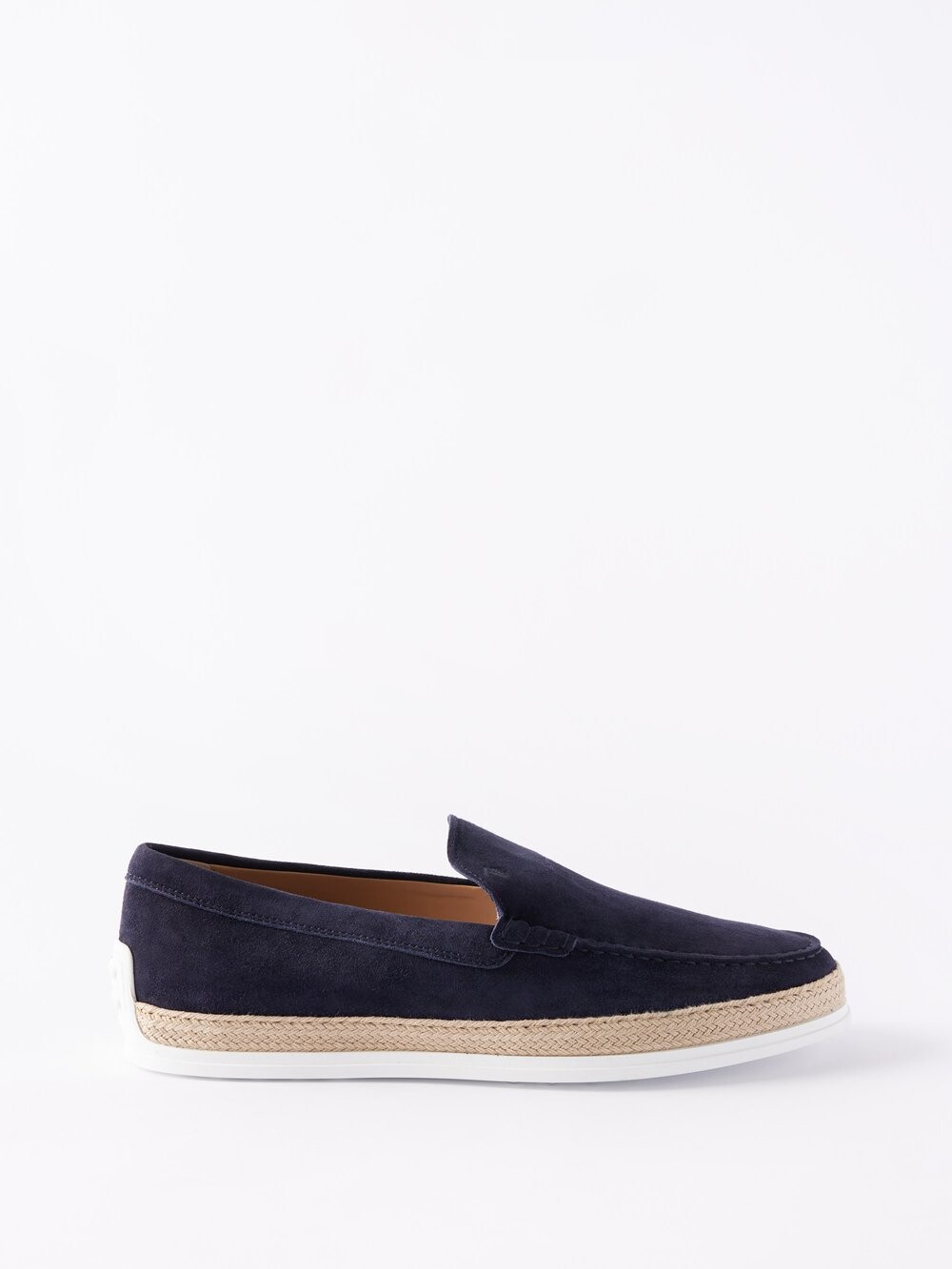 

Замшевые лоферы с отделкой рафией Tod'S, синий