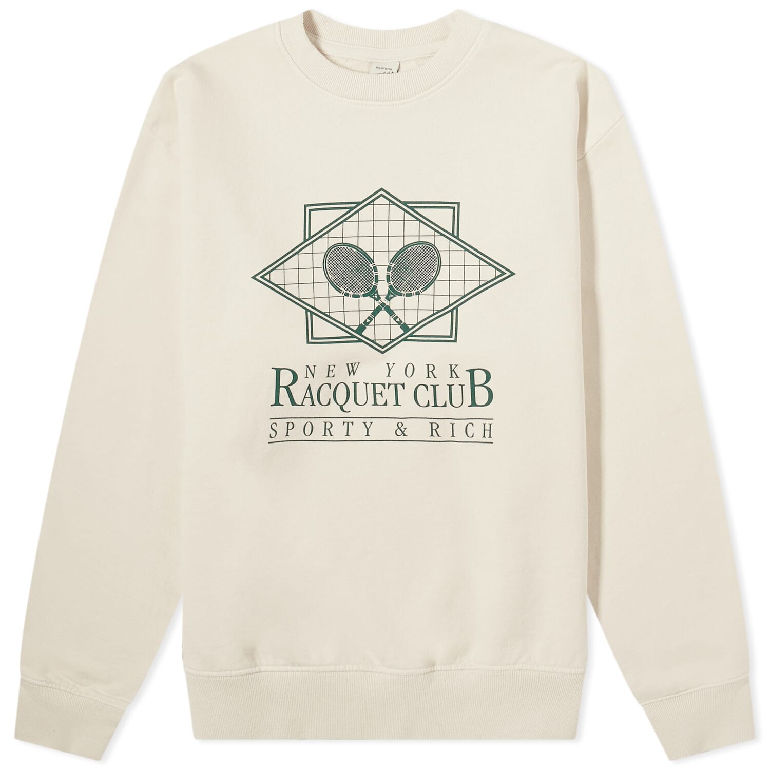 Свитшот Sporty & Rich Ny Racquet Club, цвет Cream & Forest носки club house crew rubi