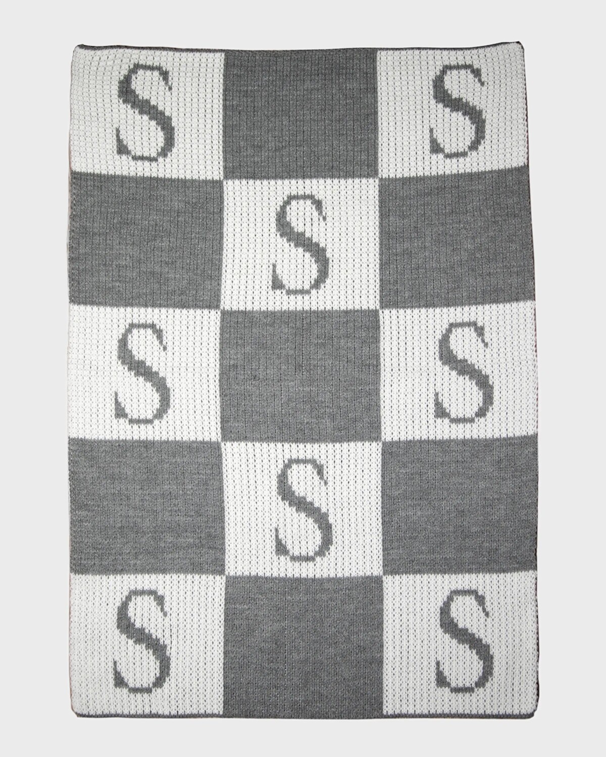 

Одеяло для коляски Initial и Colorblock, персонализированное Butterscotch Blankees, цвет Offwhite/Gray