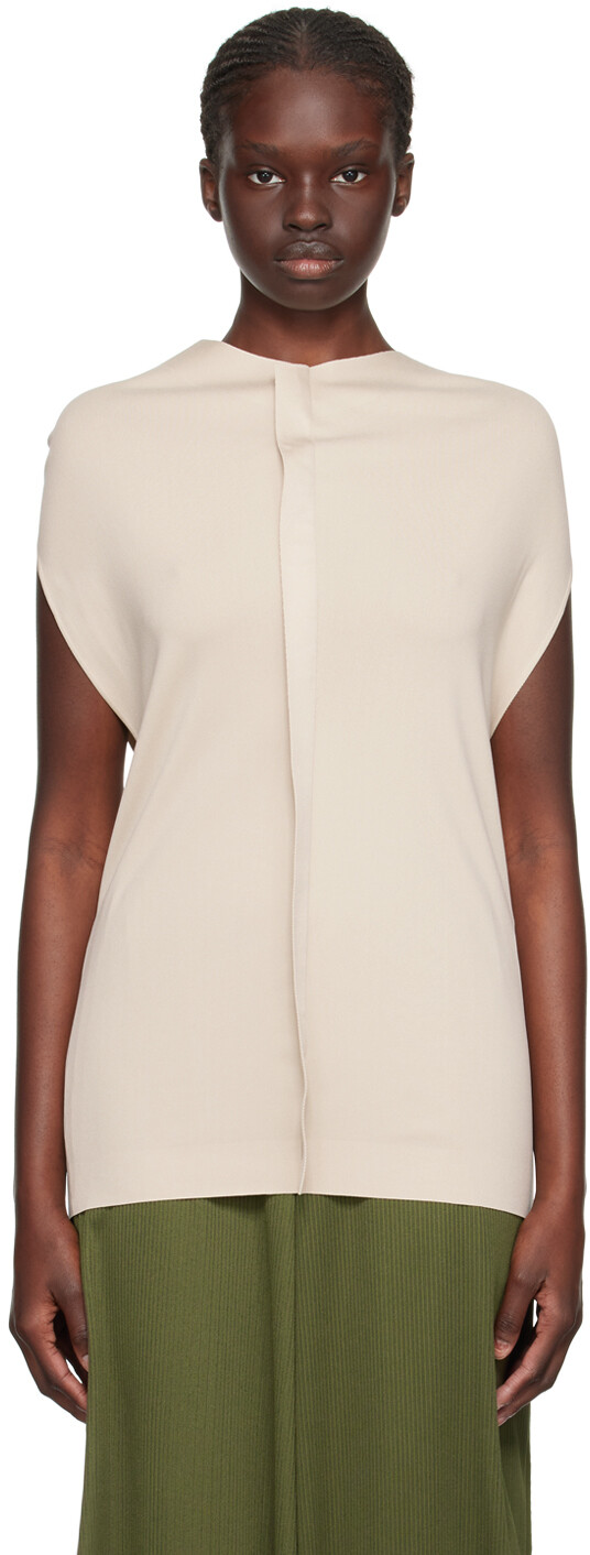 

Бежевая майка A-Poc Roar Pleats Please Issey Miyake, Серый