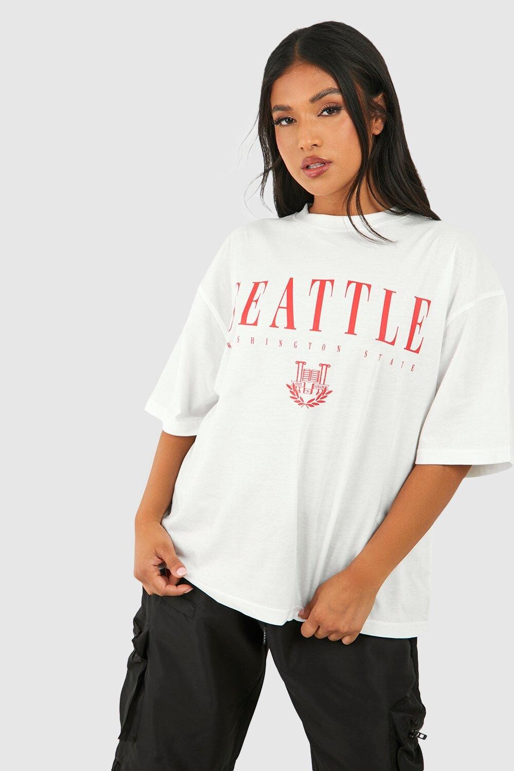 

Футболка Petite Seattle с надписью boohoo, белый