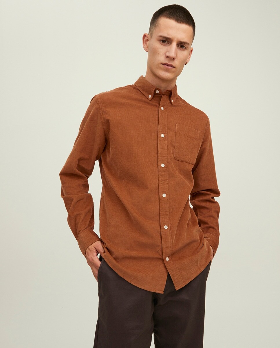 

Мужская рубашка с длинным рукавом Jack & Jones, коричневый