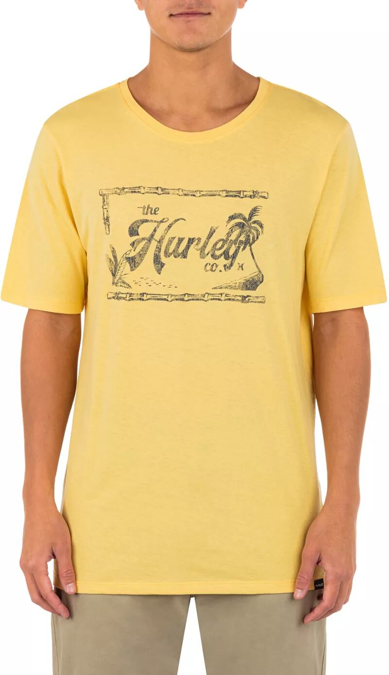 цена Мужская повседневная стираная футболка Hurley с короткими рукавами в винтажном стиле