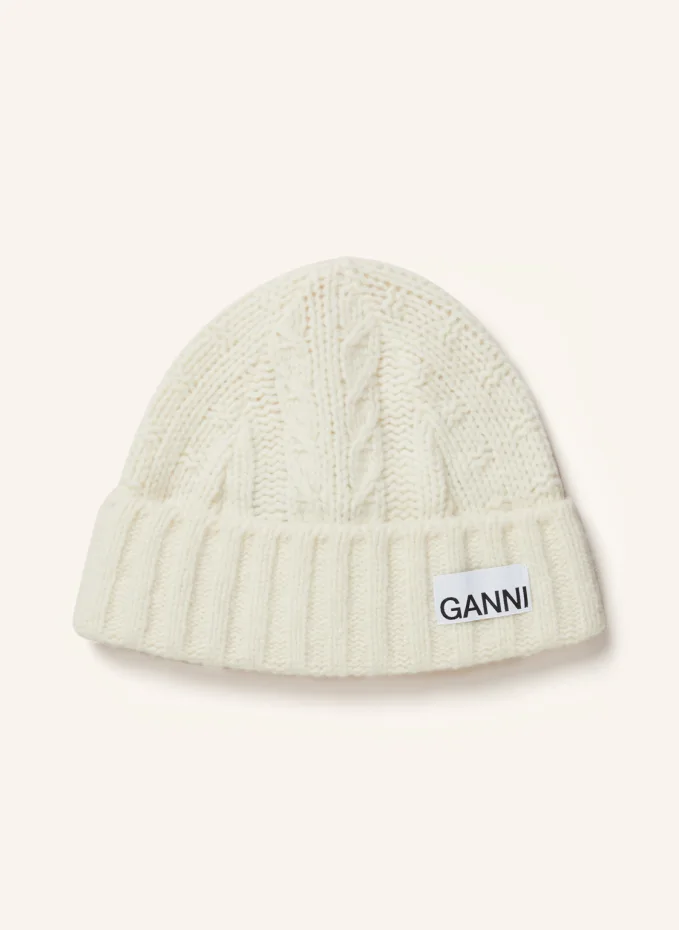 

Кабель шляпа Ganni, бежевый