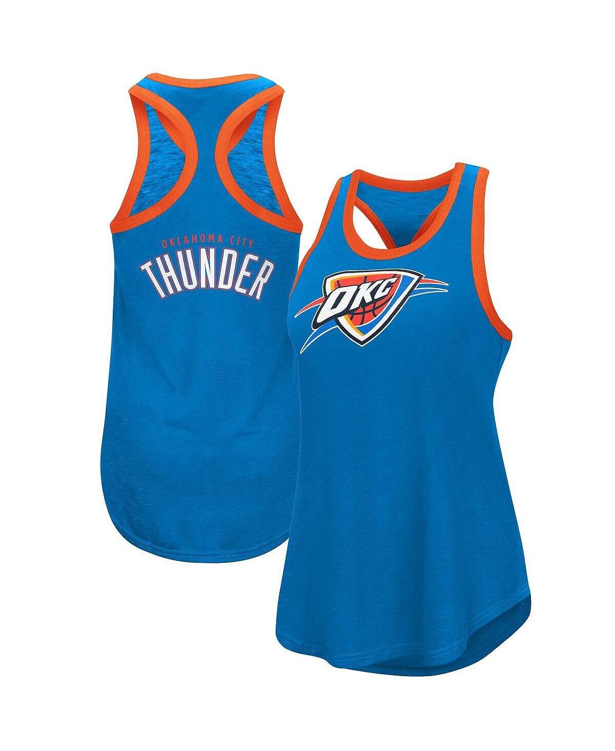 

Женская синяя майка с круглым вырезом и открытой спиной Oklahoma City Thunder Showdown G-III 4Her by Carl Banks, синий