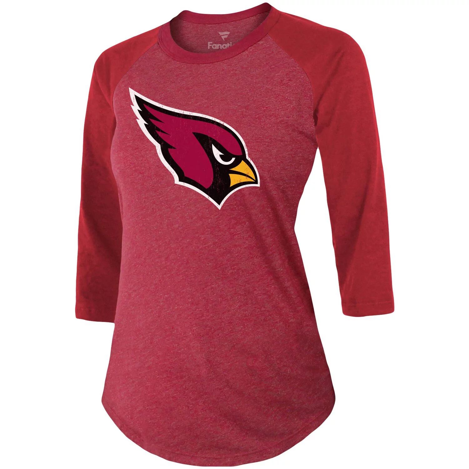 Женская футболка Fanatics с фирменным логотипом Kyler Murray Cardinal Arizona Cardinals, имя и номер игрока, футболка тройного реглан с рукавами 3/4 Majestic цена и фото