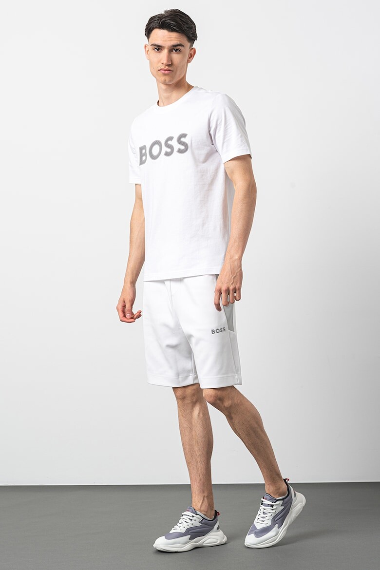 

Хлопковая футболка с логотипом Boss, белый