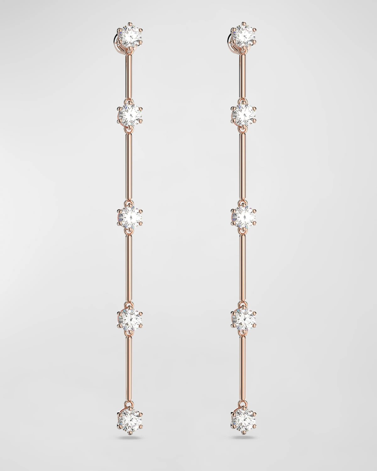 

Серьги-капли бриллиантовой огранки с кристаллами розового золота SWAROVSKI, цвет White