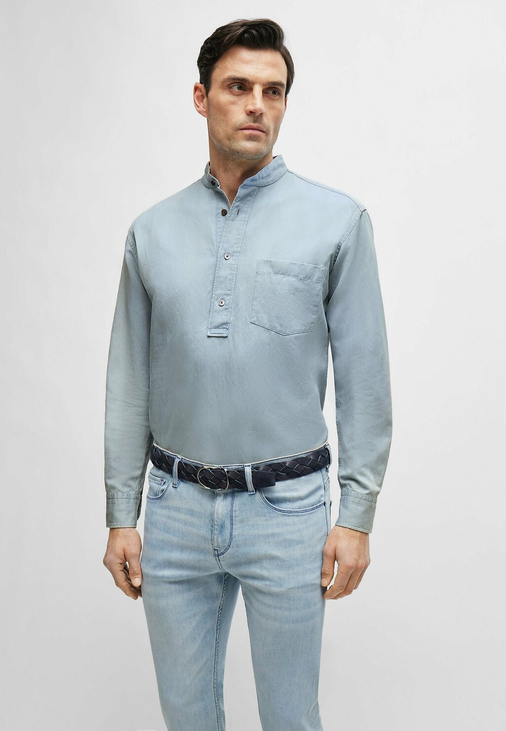 

Плетеный ремень LORY BOSS, цвет dark blue ten