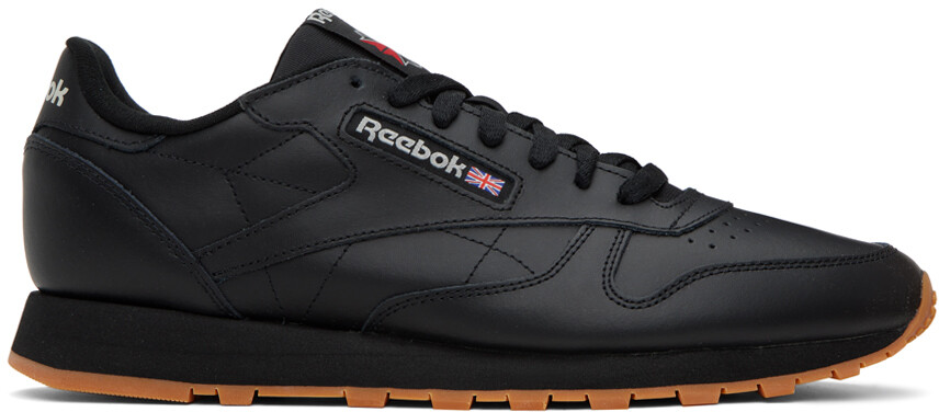 

Черные классические кожаные кроссовки Reebok Classics, цвет Core black/Pure grey 5/Rbkg03