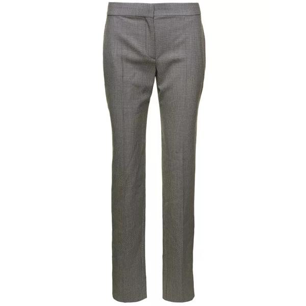 

Брюки tailored pants with houndstooth motif in wool Alexander Mcqueen, серый