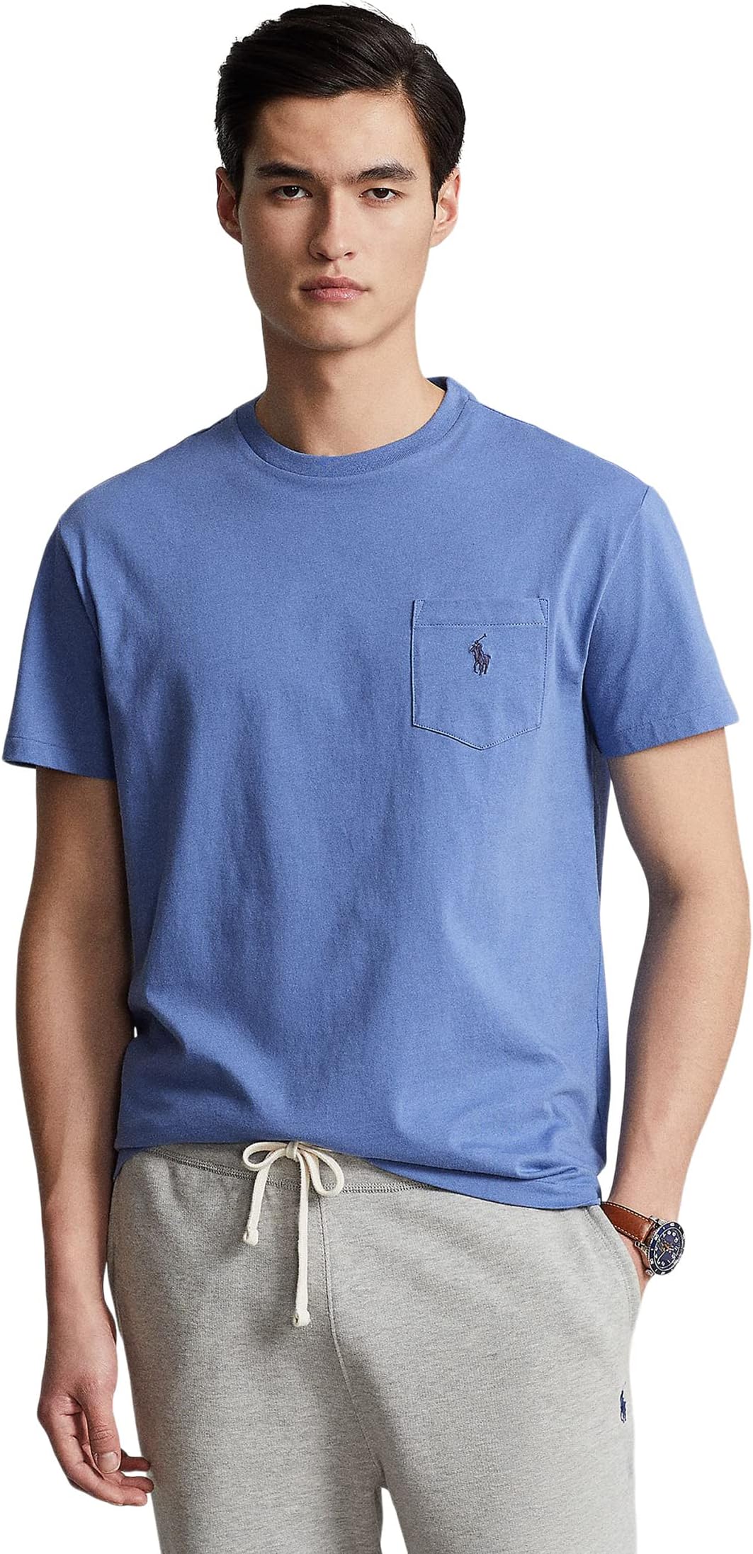 Классическая футболка из джерси с карманами Polo Ralph Lauren, цвет Nimes Blue