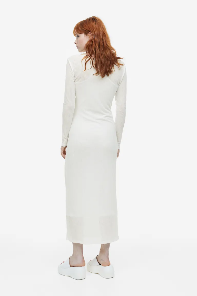 

Двухслойное платье на теле H&M, белый