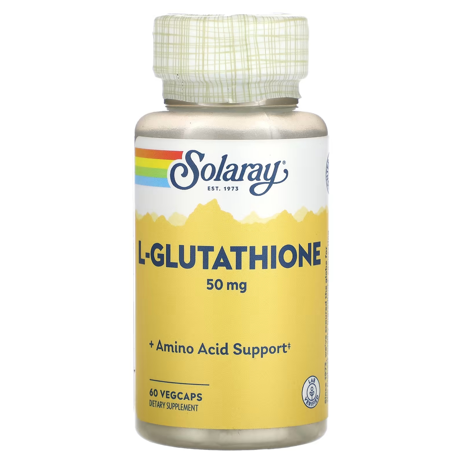 L-глутатион 50 мг 60 растительных капсул Solaray solaray timed release витамин b6 50 мг 60 растительных капсул