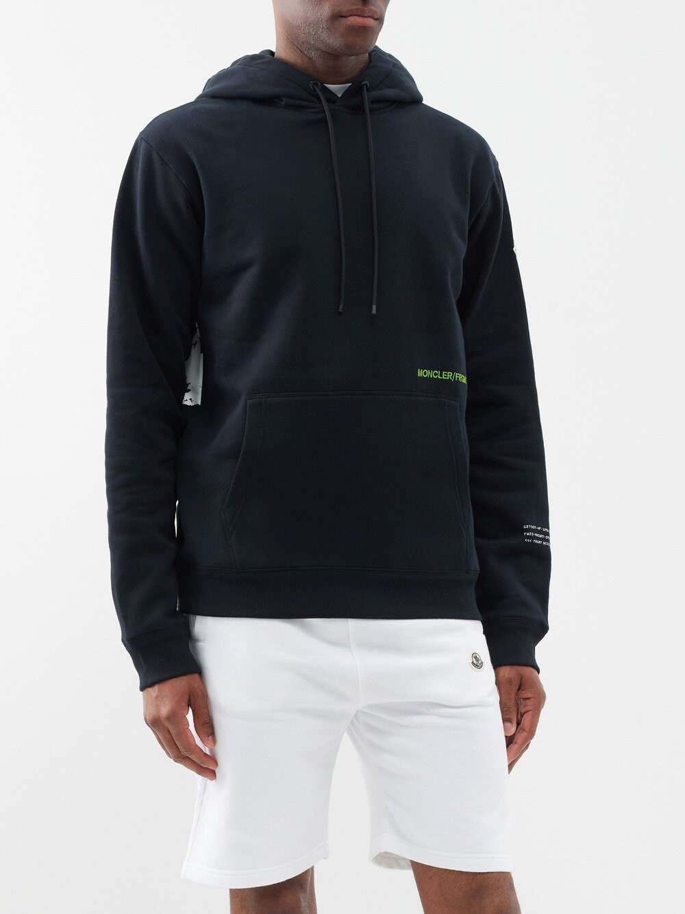 

Худи из хлопкового джерси с горным принтом Moncler, черный