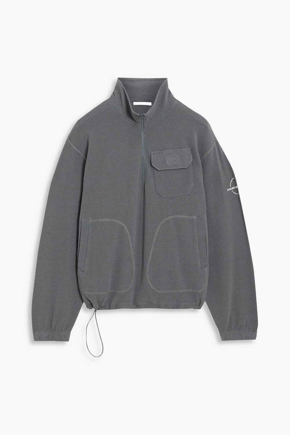 

Толстовка из смесового хлопка с полумолнией вафельной вязки HELMUT LANG, серый