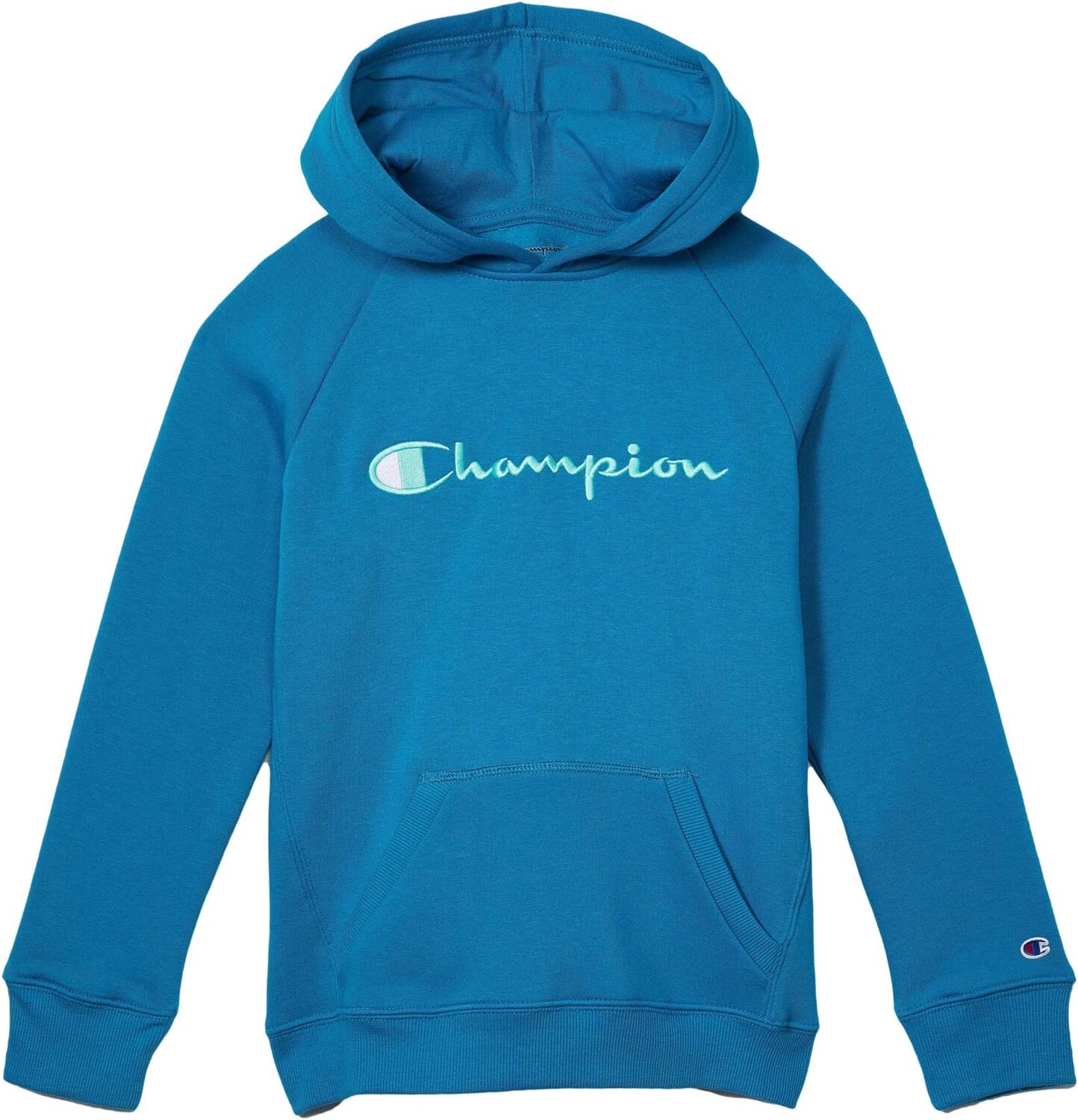 

Худи Champion Kids Embroidered Champion Raglan Hoodie, цвет Rockin Teal