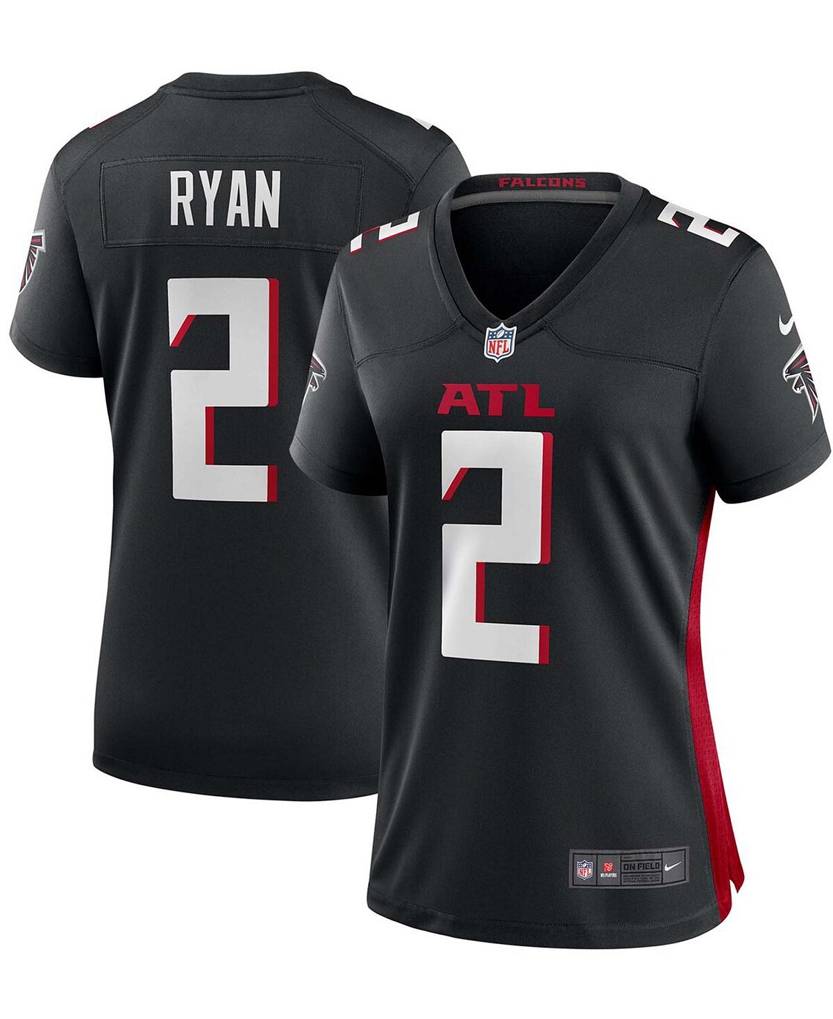 

Женская игровая майка Matt Ryan Black Atlanta Falcons Player Game Nike, черный