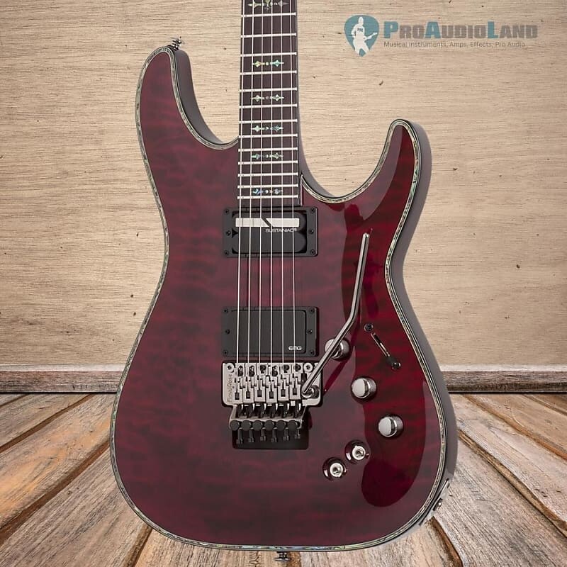 

Электрогитара Schecter Hellraiser C-1 Sustaniac Floyd Rose Electric Guitar, Black Cherry