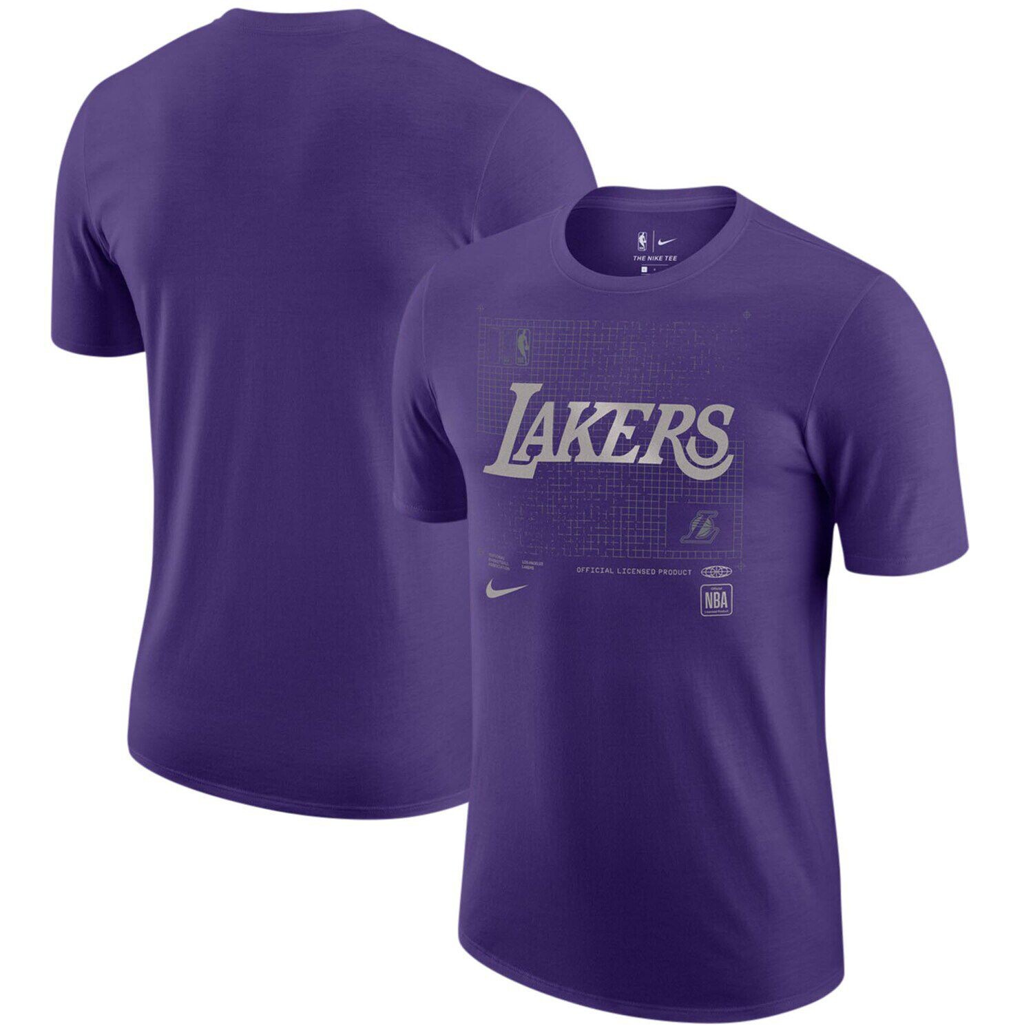

Мужская фиолетовая футболка Nike Los Angeles Lakers Courtside Chrome, Фиолетовый